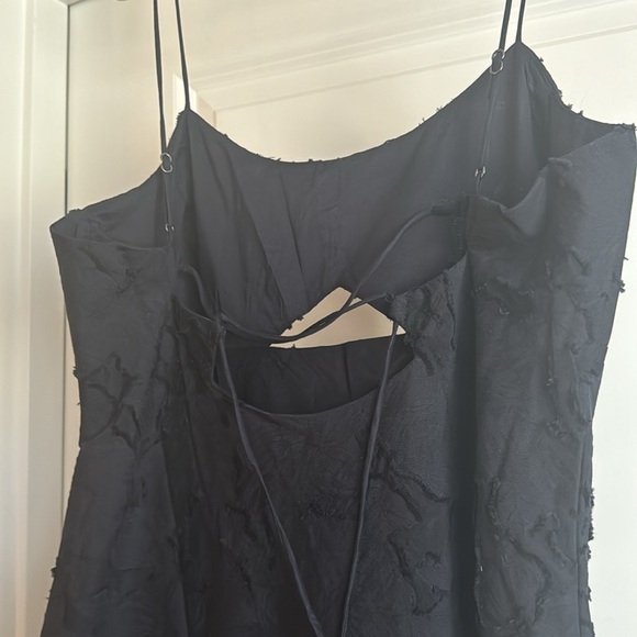 Banana Republic Floral Jacquard Cutout Midi Dress - Preppy Navy - 12 - Picture 8 of 10